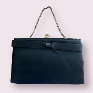 5 for $15 Vintage Black Gold Satin Formal Clutch Chain Purse Formal Cocktail